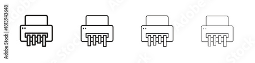 Paper shredder icon line icon. linear style vector symbols collection on white background