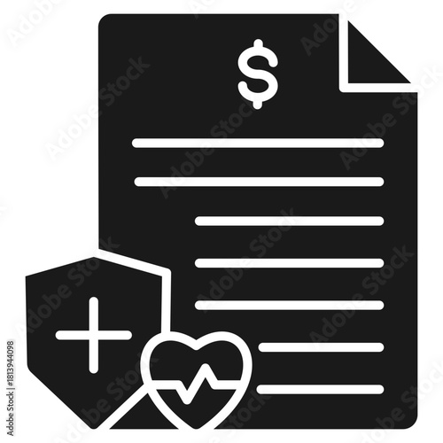 Health Insurance Glyph Icon
