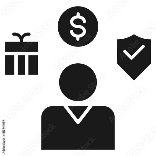Employee Benefit Glyph Icon