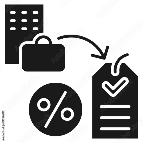 Employee Discount Glyph Icon