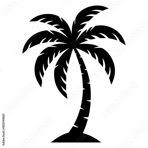 palm tree black logo silhouette vector