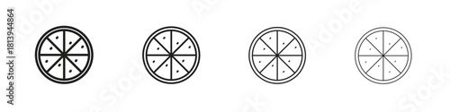 Pizza icon line icon. linear style vector symbols collection on white background