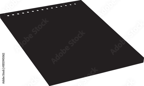 Black notepad vector illustration simple flat design element isolated on white background for mockups and presentations