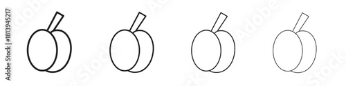 Plum icon line icon. linear style vector symbols collection on white background