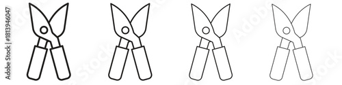 Pruning shears icon line icon. linear style vector symbols collection on white background