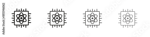 Quantum computing icon line icon. linear style vector symbols collection on white background