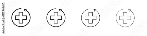 Recovery icon line icon. linear style vector symbols collection on white background