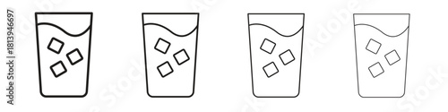 Refreshing cold drink icon line icon. linear style vector symbols collection on white background