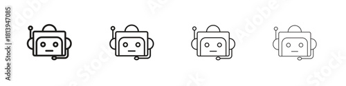 Robot assistant icon line icon. linear style vector symbols collection on white background