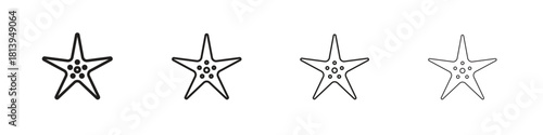 Sea star icon line icon. linear style vector symbols collection on white background