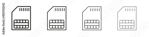 Sim icon line icon. linear style vector symbols collection on white background