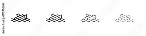 Sinking ship icon line icon. linear style vector symbols collection on white background