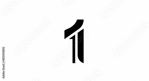 Elegant and Modern Number One Logo Design with a Stylized and Minimalist Appearance