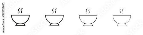 Soup bowl icon line icon. linear style vector symbols collection on white background