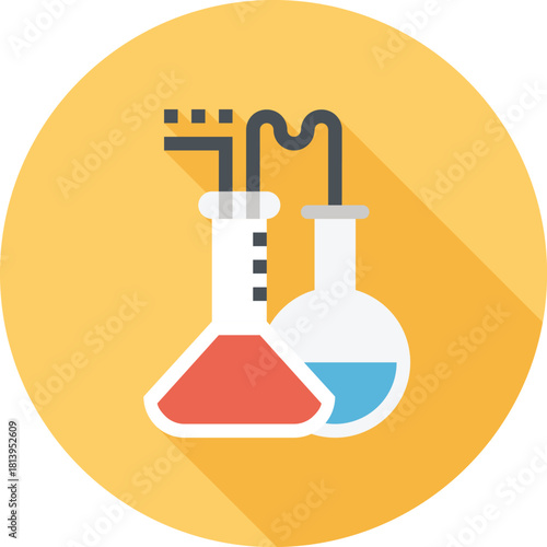 Modern chemical reaction flat line vector illustration icon design concept. Icon for mobile and web graphics. Flat symbol, logo creative concept. Simple and clean flat pictogram