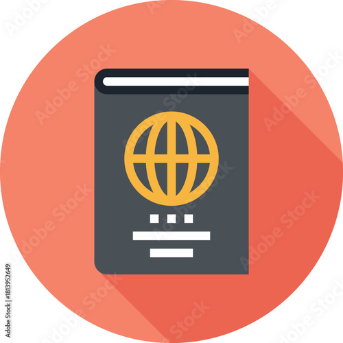 Modern passport flat line vector illustration icon design concept. Icon for mobile and web graphics. Flat symbol, logo creative concept. Simple and clean flat pictogram