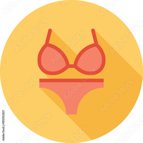 Modern swimsuit flat line vector illustration icon design concept. Icon for mobile and web graphics. Flat symbol, logo creative concept. Simple and clean flat pictogram