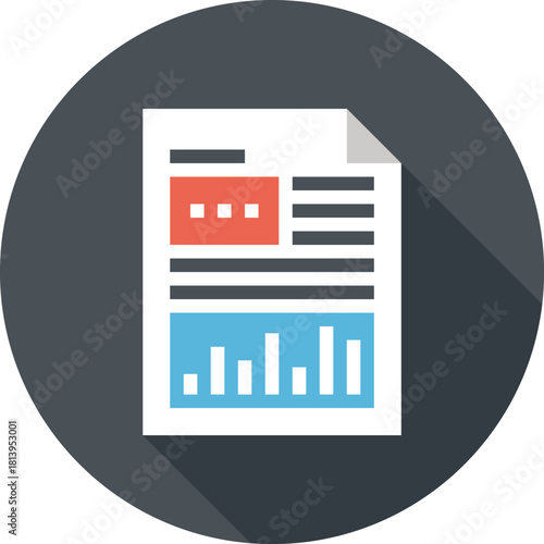 Modern report flat line vector illustration icon design concept. Icon for mobile and web graphics. Flat symbol, logo creative concept. Simple and clean flat pictogram