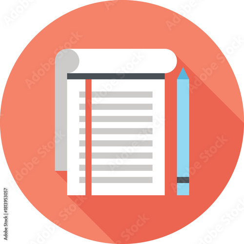 Modern notepad flat line vector illustration icon design concept. Icon for mobile and web graphics. Flat symbol, logo creative concept. Simple and clean flat pictogram