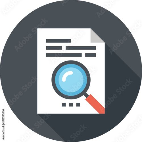 Modern search file flat line vector illustration icon design concept. Icon for mobile and web graphics. Flat symbol, logo creative concept. Simple and clean flat pictogram