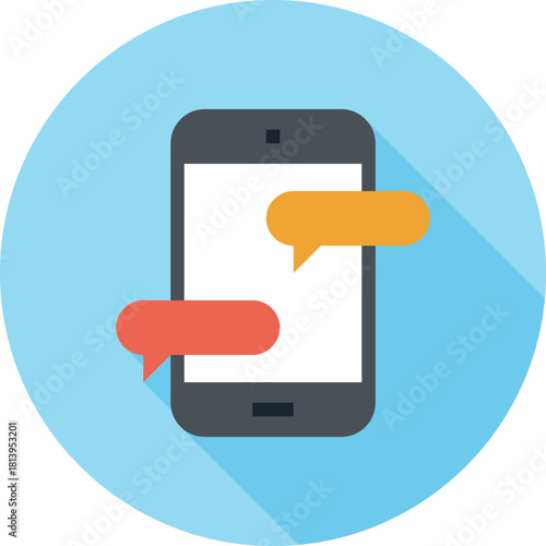 Modern speech bubbles flat line vector illustration icon design concept.