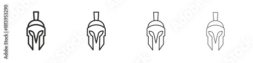 Spartan Helmet icon line icon. linear style vector symbols collection on white background