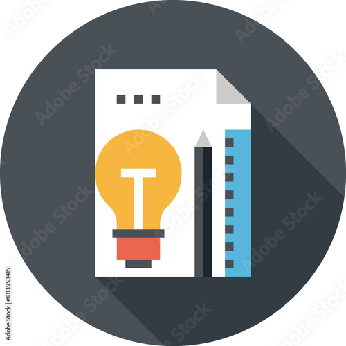 Modern light bulb flat line vector illustration icon design concept.