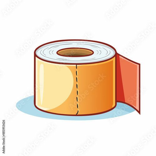 Cartoon roll of medical tape adhesive bandage plaster first aid vector icon