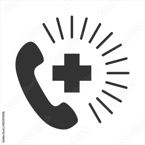Crisis Hotline Glyph Icon Vector Illustration