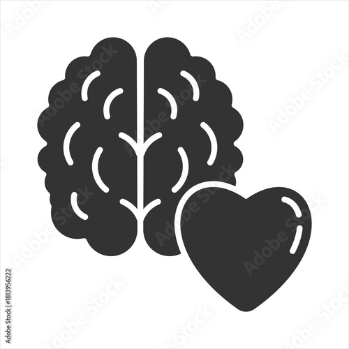 Emotional Intelligence Glyph Icon Vector Illustration
