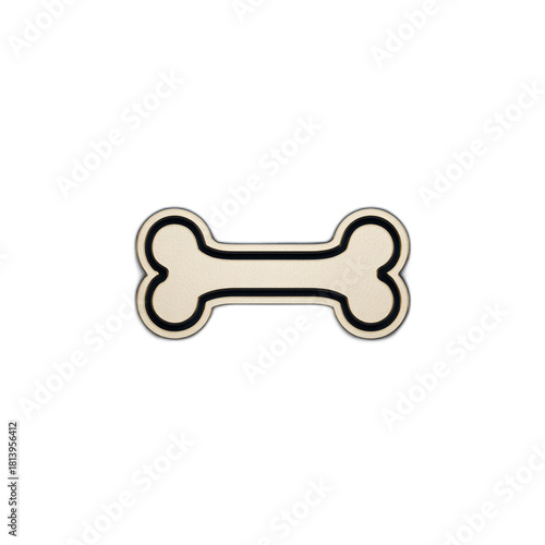 Isolated Icon of a Single Dog Bone on a Contrasting Background for Pet-Themed Designs and Illustrations