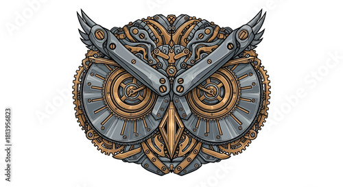 Steampunk owl illustration