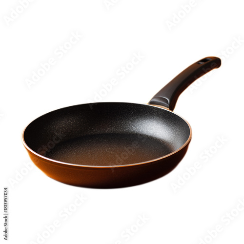 Isolated Single Frying Pan on a Contrasting Background for Kitchen Use and Culinary Styling