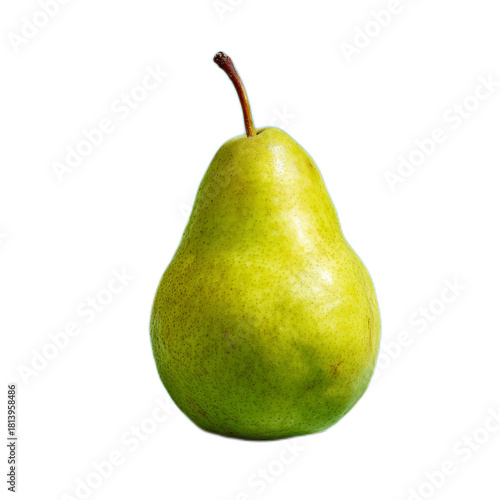 Single Isolated Pear on a Contrasting Background with Bright Colors for Creative Food and Health Designs