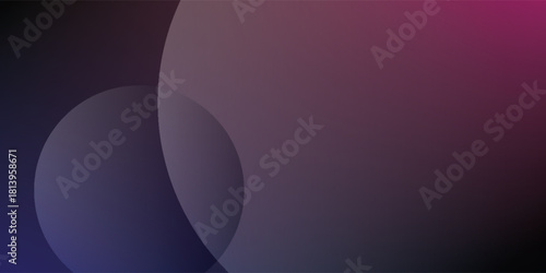 Abstract blue, pink and black background with overlapping circles.