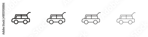 Trunk open icon line icon. linear style vector symbols collection on white background