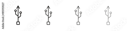 USB connection icon line icon. linear style vector symbols collection on white background