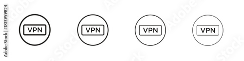 Vpn icon line icon. linear style vector symbols collection on white background