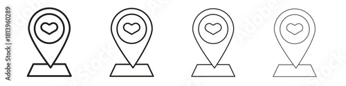 Wedding Location icon line icon. linear style vector symbols collection on white background