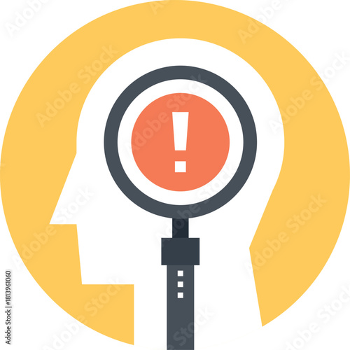 analytical thinking flat web icon concept