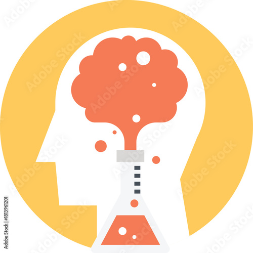 researching flat web icon concept