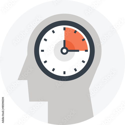 time management flat web icon concept
