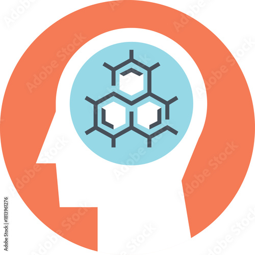 scientific knowledge flat web icon concept