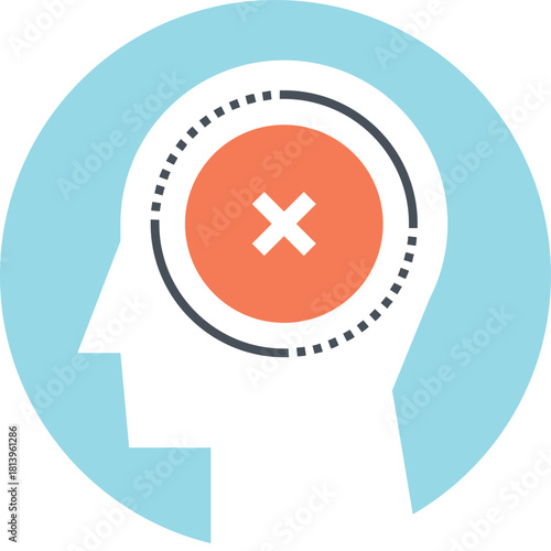 failure flat web icon concept