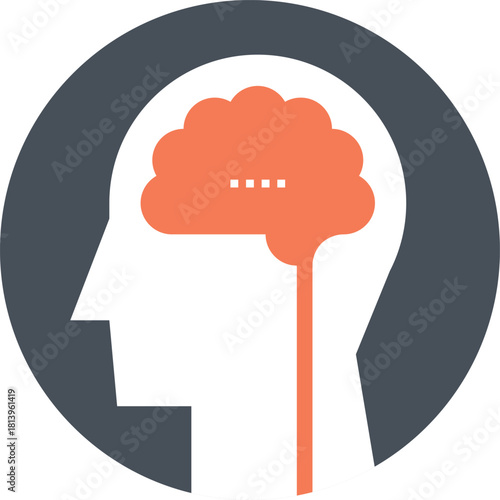 thinking flat web icon concept