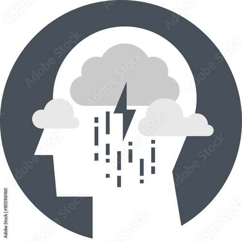 bad mood flat web icon concept