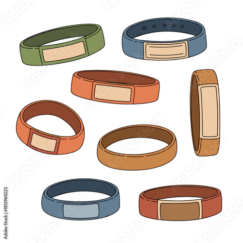 Collection of colorful charity wristbands in various styles  