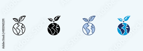 earth multiple style icon collection