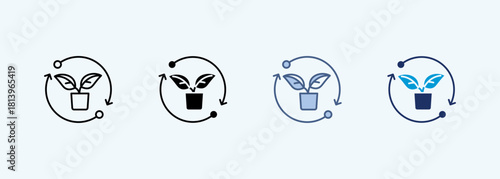 green multiple style icon collection