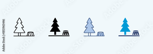 deforestation   multiple style icon collection